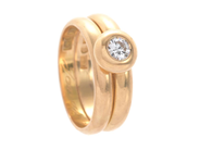 Jewellery - SOLITAIRE RING and RING, 18K gold - View 1