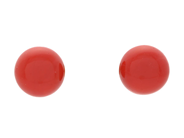 Jewellery - EARRINGS,18K gold, coral 6,5 mm - View 1