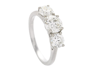 Jewellery - THREE STONE RING, platinum - View 1