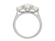 Jewellery - THREE STONE RING, platinum - View 2