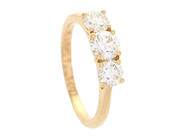 Jewellery - THREE STONE RING, 18K gold - View 1