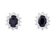 Jewellery - CLUSTER EARRINGS, 18K white gold - View 1