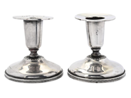 Silverware, 2 CANDLESTICKS, silver, in auction: Lilla jewellery – Tuesday 14 July
