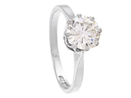 Jewellery, SOLITAIRE RING, 18K white gold, in auction: Lilla jewellery – Tuesday 14 July
