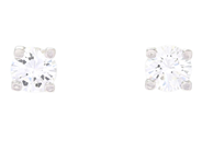 Jewellery - SOLITAIRE EARRINGS, 18K white gold - View 1