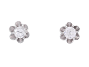 Jewellery - SOLITAIRE EARRINGS, 18K white gold - View 1