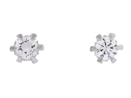 Jewellery - SOLITAIRE EARRINGS, 18K white gold - View 1