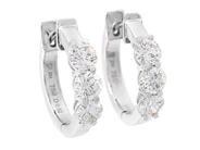 Jewellery - HOOP EARRINGS, 18K white gold - View 1