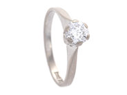 Jewellery, SOLITAIRE RING, 18K white gold, in auction: Lilla jewellery – Tuesday 14 July
