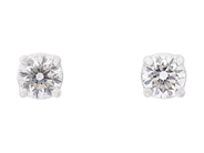 Jewellery - SOLITAIRE EARRINGS, 18K white gold - View 1