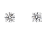 Jewellery - SOLITAIRE EARRINGS, 18K white gold - View 1