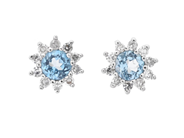 Jewellery - EARRINGS, 18K white gold with blue topazes 0,27 ctw - View 1