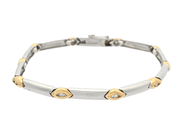 Jewellery - BRACELET, 18K white gold/gold with 10 items brilliant cut diamonds 0,20 ctw - View 1