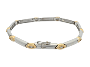 Jewellery - BRACELET, 18K white gold/gold with 10 items brilliant cut diamonds 0,20 ctw - View 2