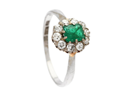 Jewellery - CLUSTER RING, 18K white gold - View 1