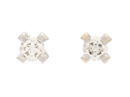 Jewellery - SOLITAIRE EARRINGS, 14K white gold - View 1