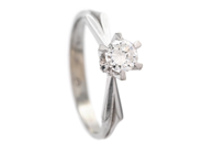Jewellery - SOLITAIRE RING, 18K white gold - View 1