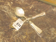 Pawnitems, 6 coffeespoons, 3 Teskedar, in auction: Pawn – Wednesday 29 June 2005