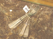Pawnitems, 6 Smörgåsgafflar in silver, modell Uppsala, in auction: Pawn – Wednesday 29 June 2005