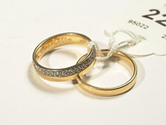 Pawnitems, 2 plain rings (grav) 18K. weight 9,1g, in auction: Pawn – Wednesday 26 October 2005