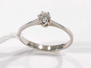 Pawnitems, 1 ring vg with dia approx 1x0,16ct (gammal slipning) stl: 16 3/4, 18K. weight 1,7g, in auction: Pawn – Wednesday 26 October 2005