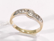 Pawnitems, 1 ring with dia approx 8x0,02ct+1x0,12ct, stl: 14 3/4, in auction: Pawn – Wednesday 26 October 2005