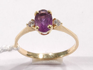 Pawnitems, 1 ring with purple & white stones, stl:17, in auction: Pawn – Wednesday 26 October 2005