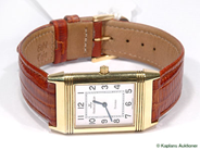 Pawnitems, Men´s wristwatch, Jaeger Le coultre Reverso manual wind 18K in case and buckle with värderingsintyg från Reeslev Denmark, in auction: Pawn – Monday 5 December 2005