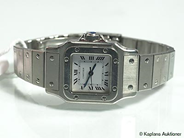 Pawnitems, Ladie´s wristwatch, Cartier Santos in steel, in auction: Pawn – Tuesday 21 February 2006