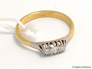 Pawnitems, Ring, partly 23K engraved with diamonds 1x approx 0,14 old-cut innerslutningar, in auction: Pawn – Tuesday 21 February 2006