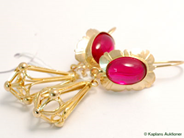 Pawnitems, Earrings, one pair with red stones, in auction: Pawn – Tuesday 21 February 2006