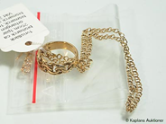 Pawnitems, 1vristlänk bismarck approx 25cm,1par earrings bismarck,1ring bismarck stl:16 18K. weight 7,9g, in auction: Pawn – Thursday 13 April 2006