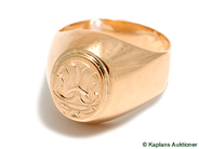 Pawnitems, Signet-ring, 18K Ø18 1/2 with engraving, in auction: Pawn – Tuesday 30 May 2006