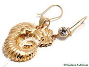 Pawnitems, Earrings, 14K with white stones, in auction: Pawn – Tuesday 30 May 2006