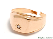 Pawnitems, Signet-ring, 18K Ø18 with white stone, in auction: Pawn – Tuesday 30 May 2006