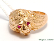 Pawnitems, Ring, 18K with red stones Ø153/4 6,3g, in auction: Pawn – Tuesday 30 May 2006