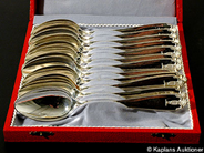 Pawnitems, Spoons, 12st Bordsbestick 18,4cm modell Vasa engraved "JDR" in case, in auction: Pawn – Tuesday 30 May 2006