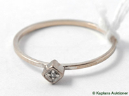 Pawnitems, Ring, in white gold with small diamond 18K SIZE 16 1/2 0,9g, in auction: Pawn – Tuesday 13 June 2006
