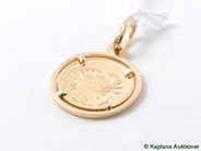 Pawnitems, Pendant, myntliknande tray 18K 4,1g, in auction: Pawn – Tuesday 13 June 2006