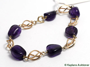 Pawnitems, 1 bracelet with purple stones, approx 19,5cm, in auction: Pawn – Thursday 29 June 2006
