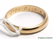 Pawnitems, 1 ring (graverad), 14K. weight 4,2g, in auction: Pawn – Thursday 29 June 2006