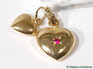 Pawnitems, Charms, 18K 2 pcs of Hearts, in auction: Pawn – Tuesday 25 July 2006