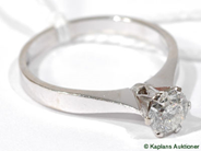Pawnitems, Ring, 18K white gold SIZE 16 1/2 with diamond approx 0,59ct, in auction: Pawn – Tuesday 25 July 2006