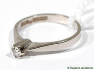 Pawnitems, Ring, 18K white gold SIZE 16 with diamond approx 0,08ct, in auction: Pawn – Tuesday 25 July 2006