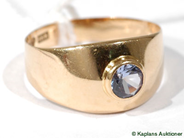 Pawnitems, Stenring, 18K SIZE 16 1/2 with light blue stone, in auction: Pawn – Tuesday 25 July 2006
