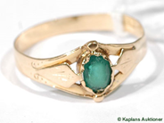 Pawnitems, Ring, 18K SIZE 16 with green stone, in auction: Pawn – Tuesday 25 July 2006