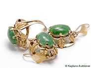 Pawnitems, Earrings, one pair with green stone, in auction: Pawn – Tuesday 1 August 2006