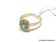 Pawnitems, Ring, Ø17 with stone and diamonds 10 x approx 0,02ct 18K 3,6gr, in auction: Pawn – Tuesday 19 September 2006