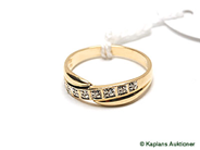 Pawnitems, Ring, Ø17 3/4 with diamonds 8 x approx 0,01ct 18K 2,7gr, in auction: Pawn – Tuesday 19 September 2006
