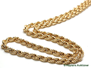 Pawnitems, Necklace, "twisted rope-link" 50cm 18K 19,1gr, in auction: Pawn – Tuesday 19 September 2006